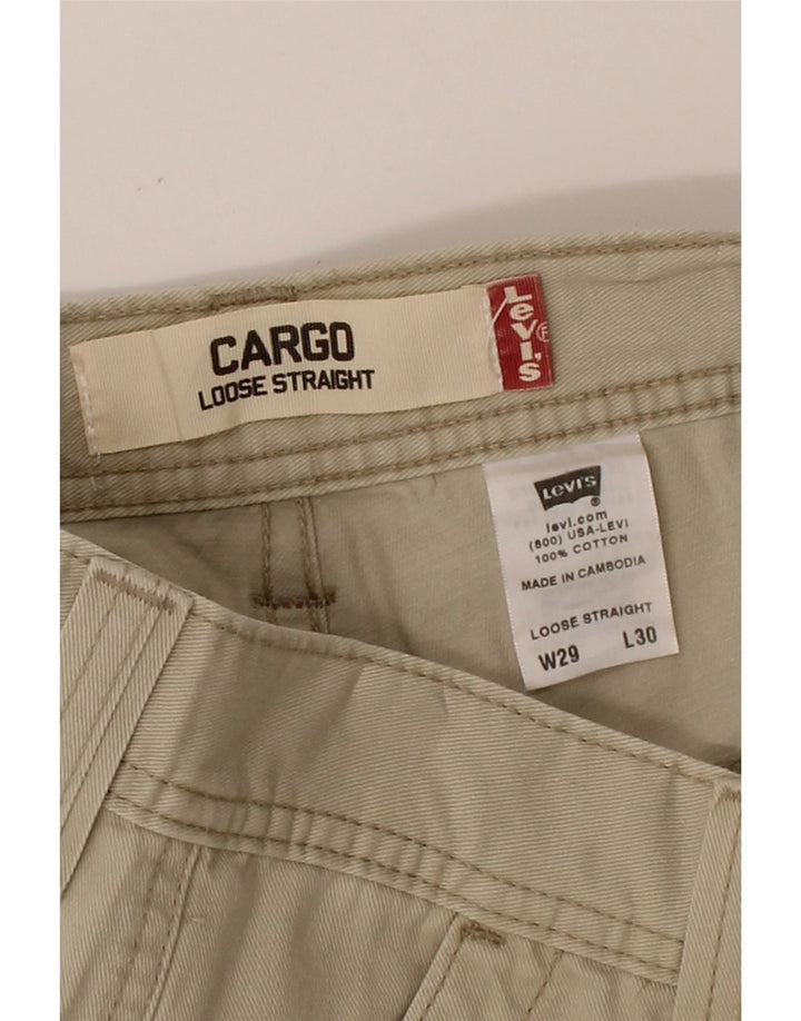 LEVI'S Mens Loose Straight Cargo Trousers W29 L30 Beige Cotton Vintage Levi's and Second-Hand Levi's from Messina Hembry 
