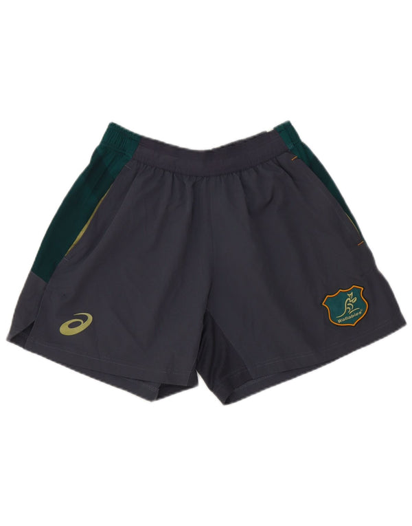 Asics Herren Wallabies Sportshorts, klein, graues Farbblock-Polyester