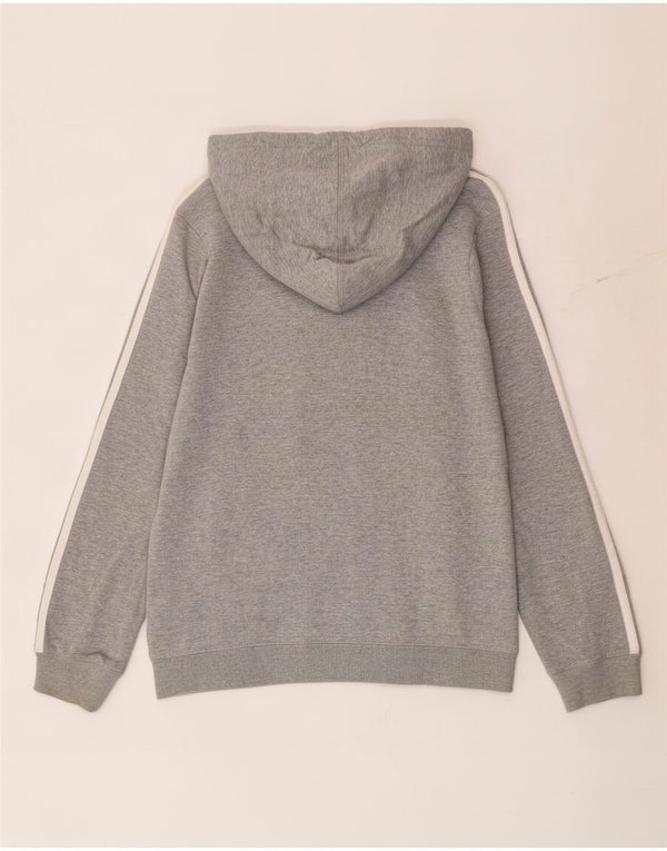 Adidas Damen Graphic Hoodie Pullover UK 10 Small Graue Baumwolle