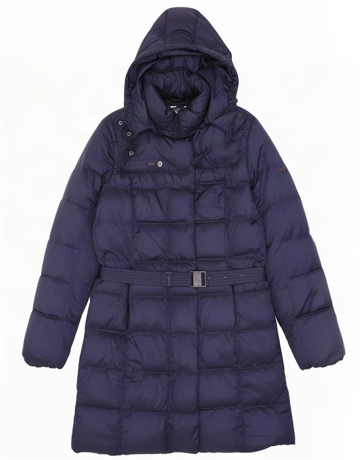 Geox Damen-Kapuzenmantel in Übergröße, wattiert, UK 10, Größe S, Marineblau, Polyester