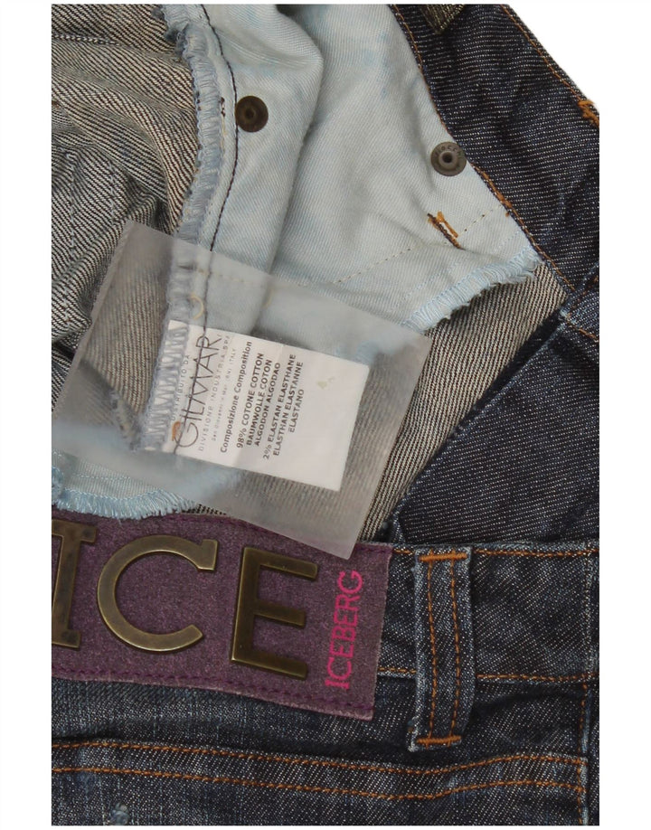 Iceberg Damen Slim Jeans W32 L32 Marineblaue Baumwolle