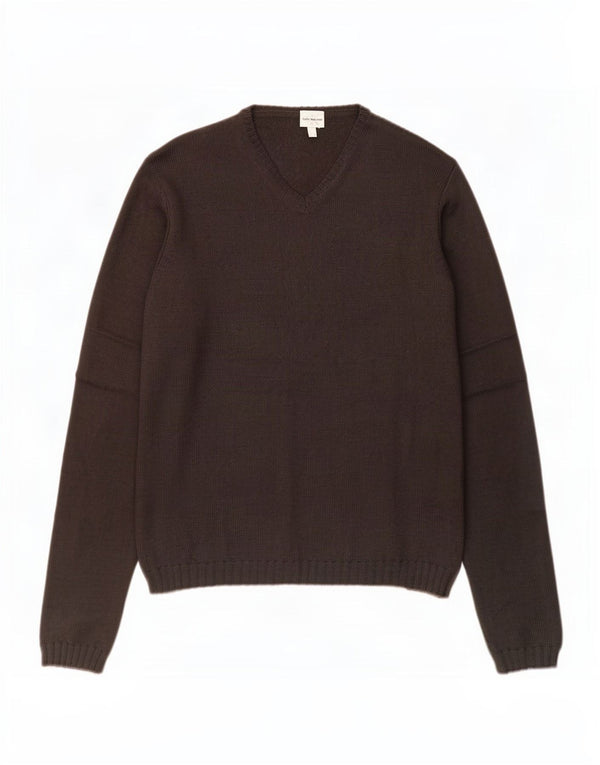 Calvin Klein Jeans Damen Pullover mit V-Ausschnitt UK 18 XL Braune Wolle