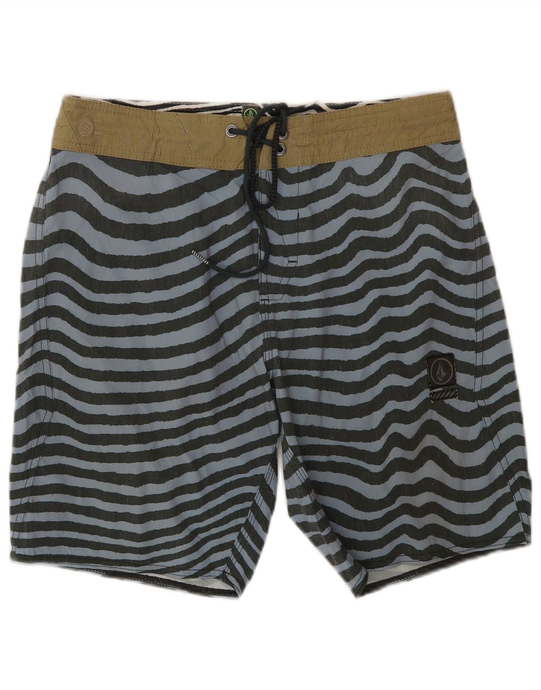 Volcom Herren-Badeshorts, klein, grau gestreift