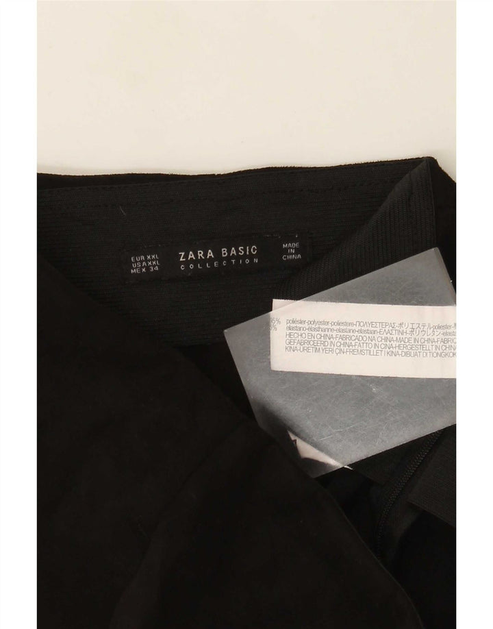 Schmale, kurze Hose von Zara für Damen, Größe 2XL, W34, L26, Schwarz, Polyester