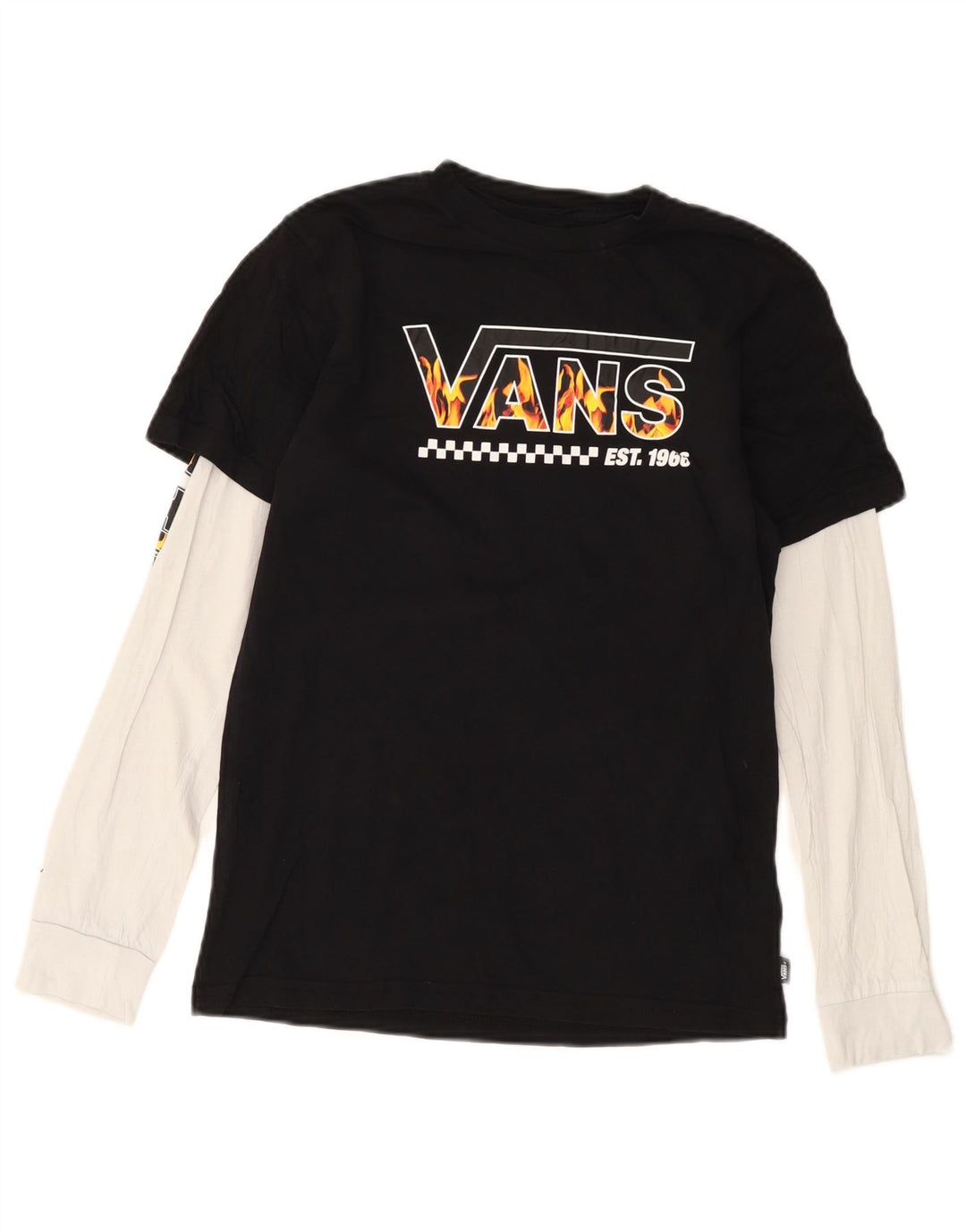 VANS Langarmshirt mit Grafik für Jungen, 13–14 Jahre, XL, Schwarz, Farbblock