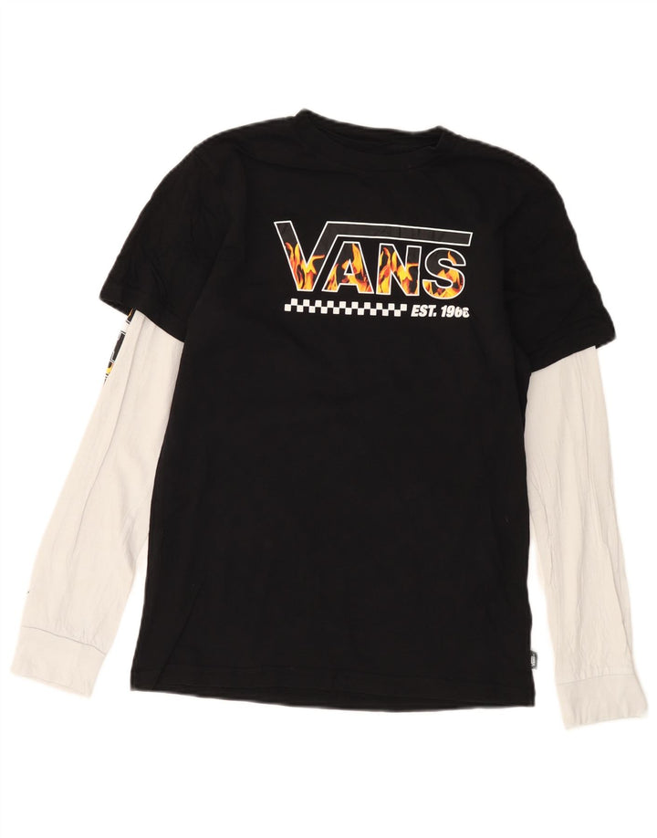 VANS Langarmshirt mit Grafik für Jungen, 13–14 Jahre, XL, Schwarz, Farbblock