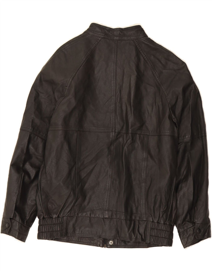 VINTAGE Mens Leather Jacket IT 48 Medium Black Vintage Vintage and Second-Hand Vintage from Messina Hembry 