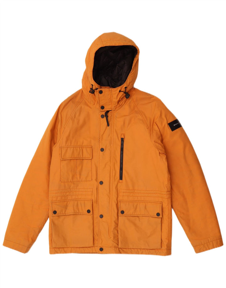 Woolrich Herren-Utility-Jacke mit Kapuze, UK 38, mittelorange Baumwolle