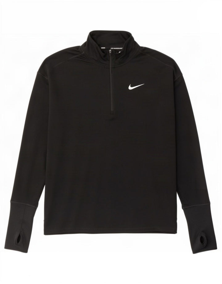 Nike Herren Dri Fit Pullover-Trainingsoberteil mit Reißverschluss und Halsausschnitt, Größe S, Schwarz