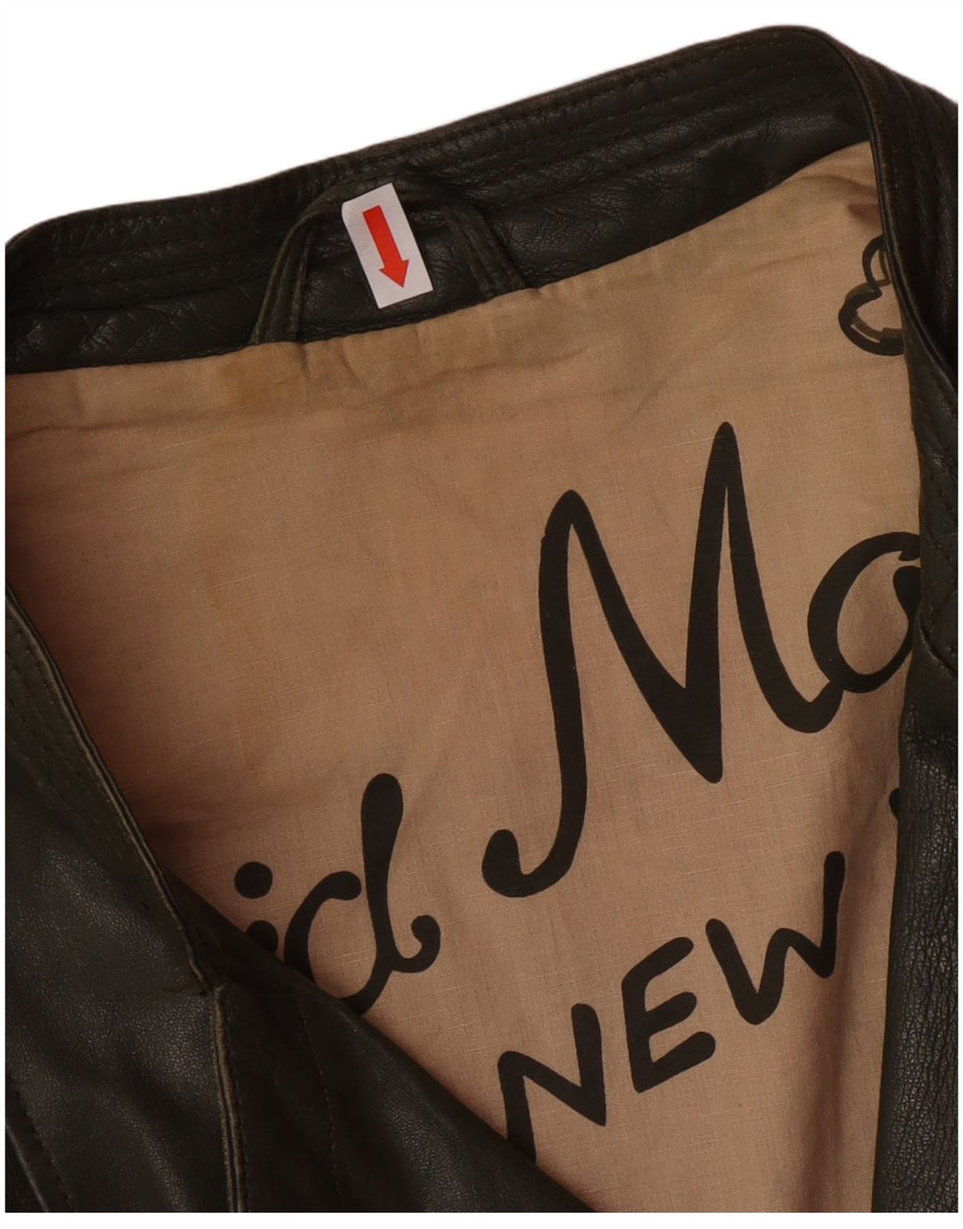 DAVID MOORE Damen Crop Bikerjacke UK 16 Large Grünes Colourblock-Leder