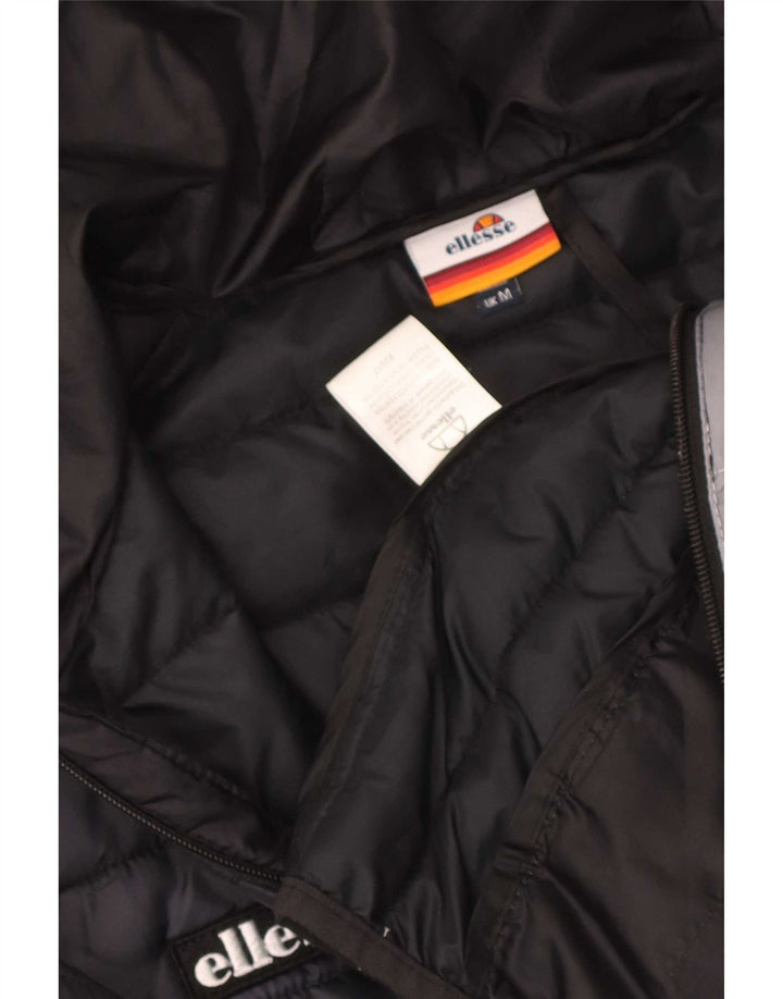 Ellesse Womens Hooded Wattierte Jacke UK 14 Mittel Marineblau Farbblock