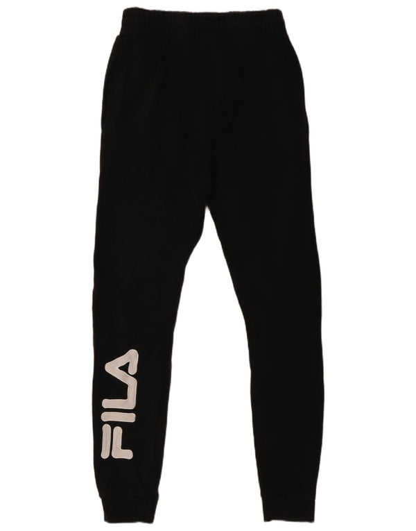 Fila Herren-Trainingshose mit Grafik, Jogginghose, Größe S, Schwarz, Baumwolle