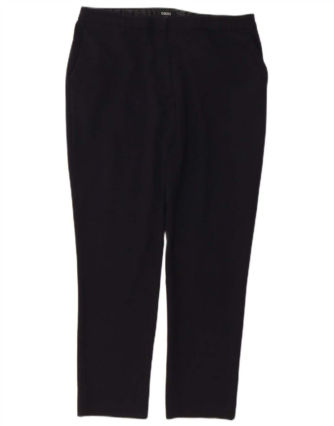 Oasis Gerade Chino-Hose für Damen UK 12 Mittel W32 L26 Schwarz Polyester