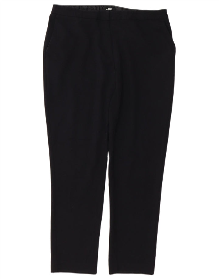 Oasis Gerade Chino-Hose für Damen UK 12 Mittel W32 L26 Schwarz Polyester