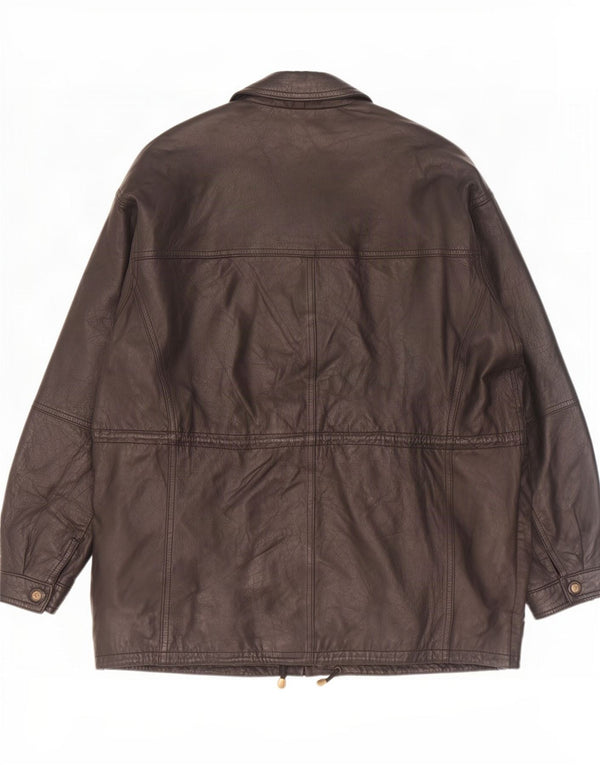Paco Calvari Herren Lederjacke IT 54 2XL Schwarz