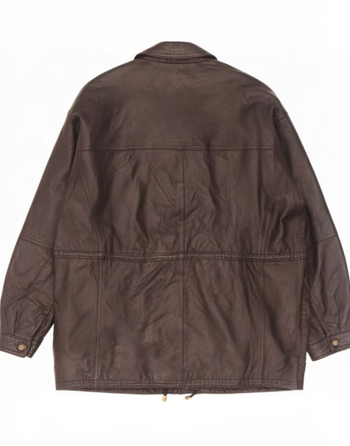 Paco Calvari Herren Lederjacke IT 54 2XL Schwarz