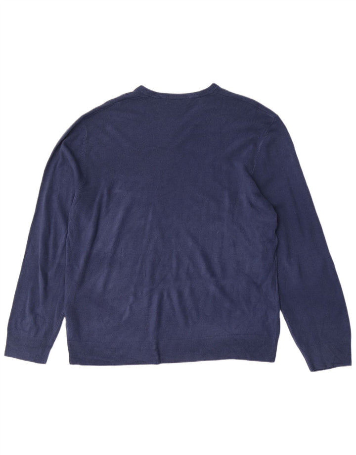 MARKS & SPENCER Herren-Pullover mit V-Ausschnitt, 2XL, blaues Acryl