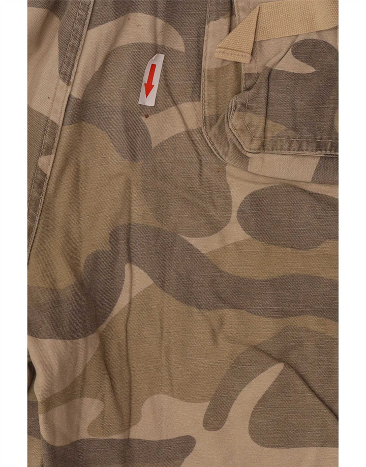 Vintage Herren Cargo Shorts IT 48 Medium W34 Grüne Camouflage Baumwolle