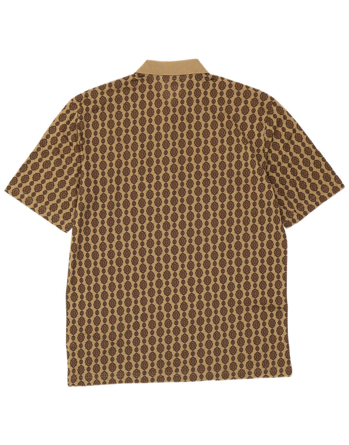 Rodrigo Herren-Poloshirt IT 50 Medium Khaki aus geometrischer Baumwolle