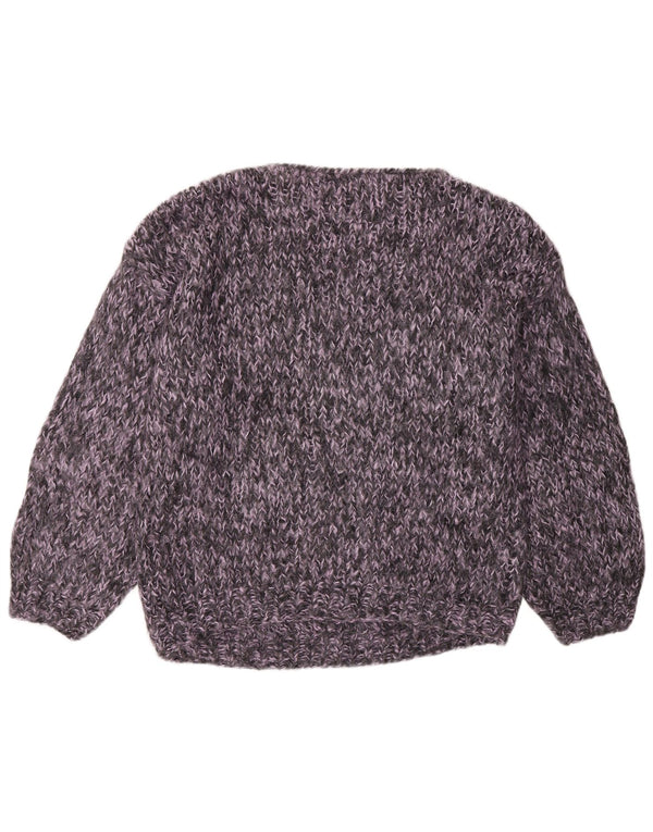 Vintage Damen Pullover mit U-Boot-Ausschnitt, UK 16, Groß, Grau Argyle/Diamant