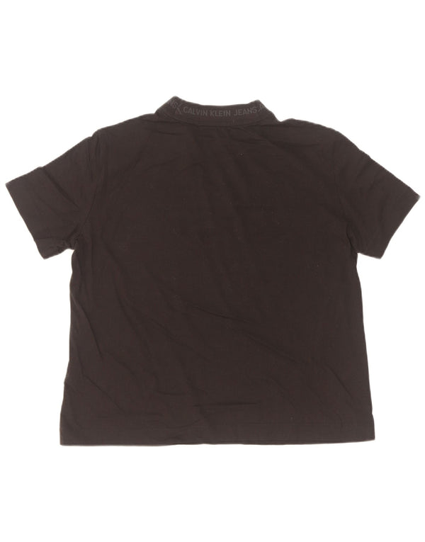 Calvin Klein Jeans Damen Grafik T-Shirt Top UK 18 XL Schwarz Baumwolle