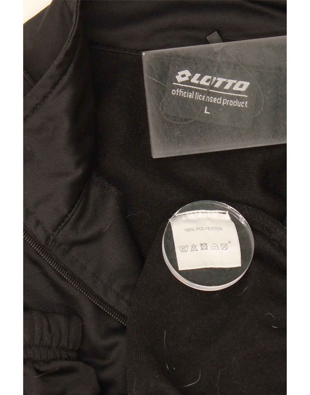 LOTTO Mens Tracksuit Top Jacket Large Black Polyester Vintage Lotto and Second-Hand Lotto from Messina Hembry 