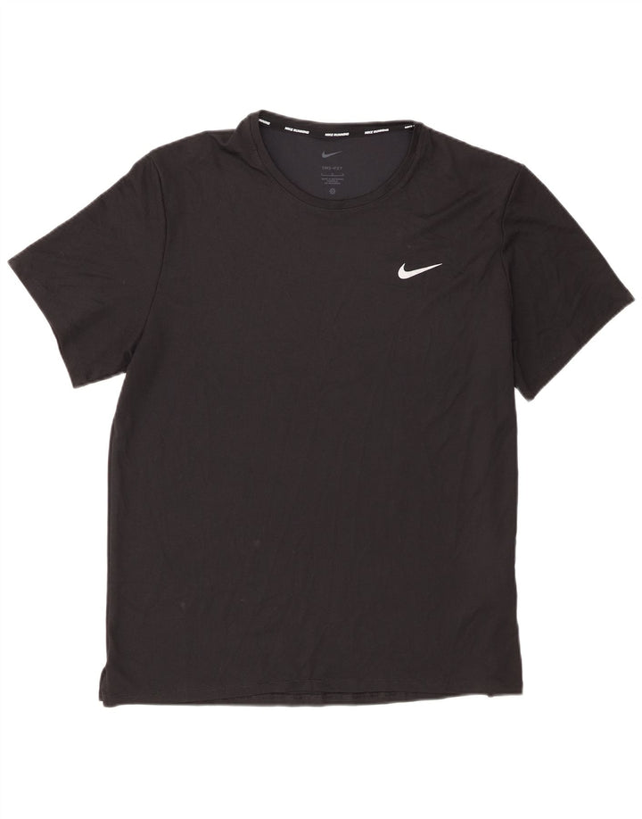 Nike Herren Dri Fit T-Shirt Top Large Schwarz Polyester
