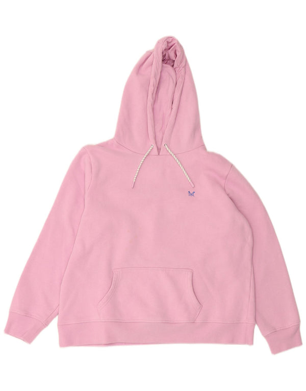 CREW CLOTHING Damen Crop Hoodie Pullover UK 18 XL Rosa Baumwolle