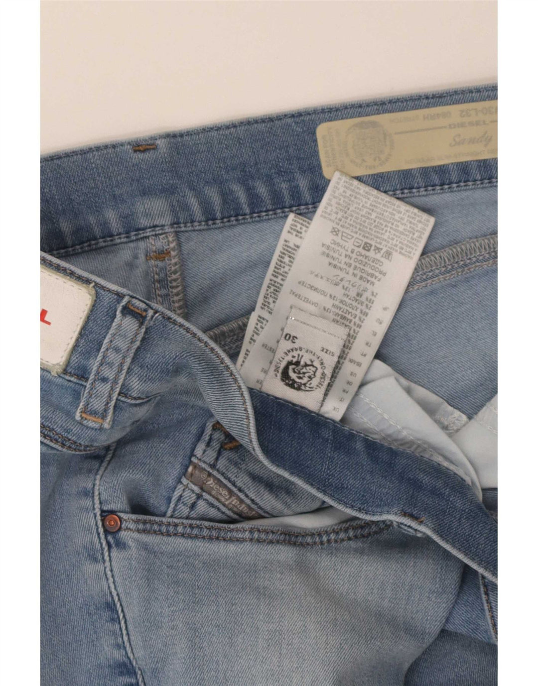 Diesel Herren Sandy Regular Slim Straight Jeans W30 L32 Blaue Baumwolle