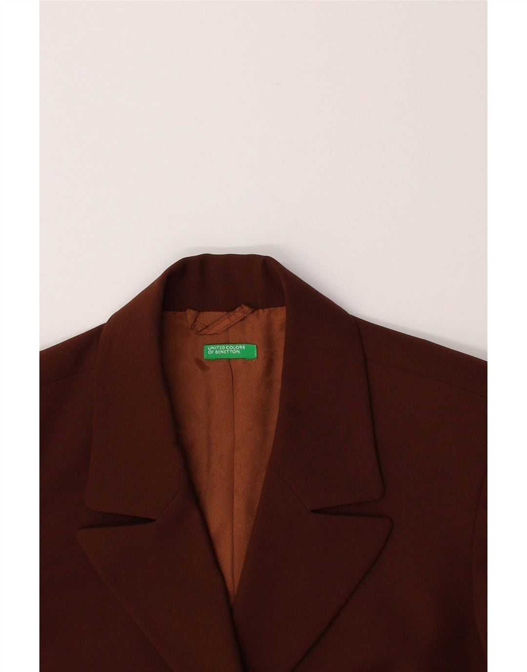 BENETTON Womens 3 Button Blazer Jacket IT 40 Small Brown Polyester Vintage Benetton and Second-Hand Benetton from Messina Hembry 