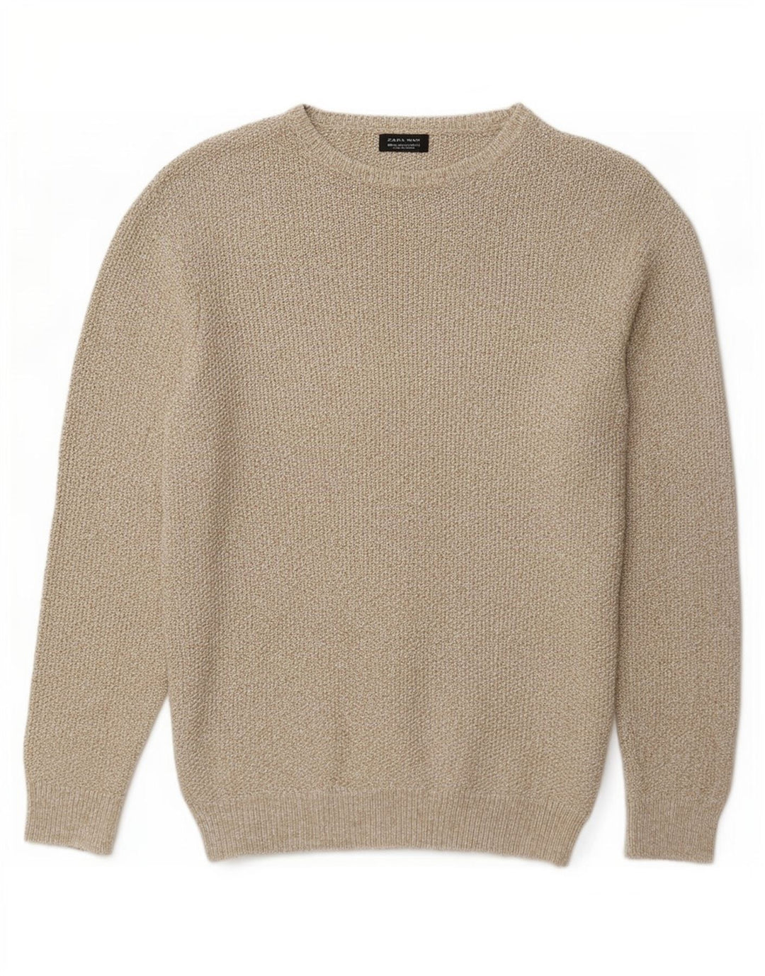 Zara Herren-Pullover mit U-Boot-Ausschnitt, XL, Grau meliert
