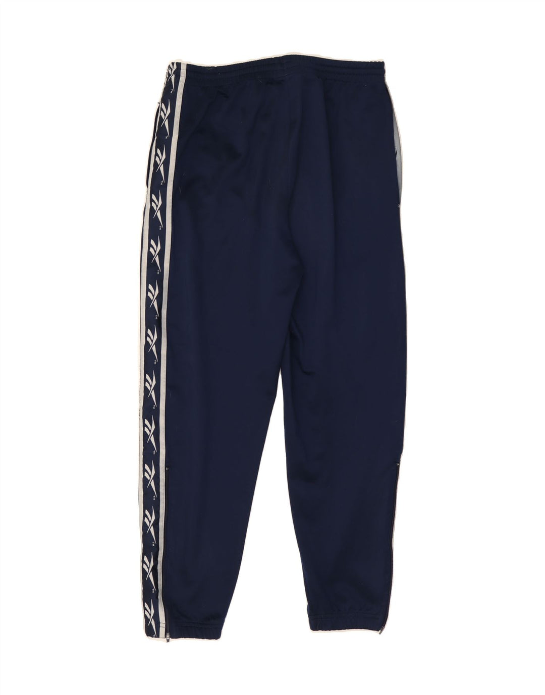REEBOK Mens Graphic Tracksuit Trousers Joggers Small  Navy Blue Vintage Reebok and Second-Hand Reebok from Messina Hembry 
