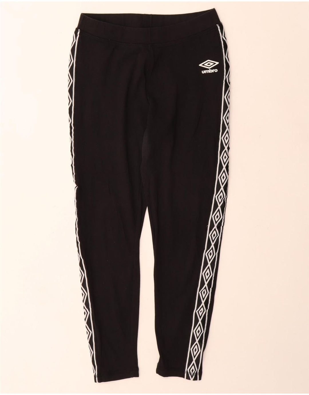 Umbro Womens Graphic Leggings UK 12 Mittelschwarze Baumwolle