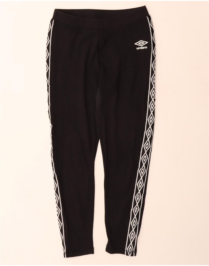Umbro Womens Graphic Leggings UK 12 Mittelschwarze Baumwolle