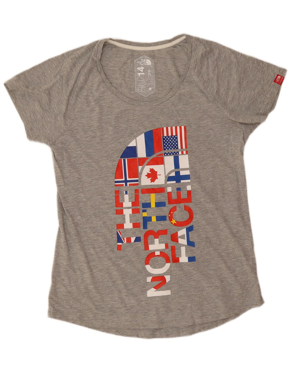 The North Face Damen RU/14 Graphic T-Shirt Top UK 14 Large Grau Sport
