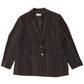 Marks & Spencer Damen-Blazer mit 2 Knöpfen, Gr. 14, Schwarz, Nadelstreifen