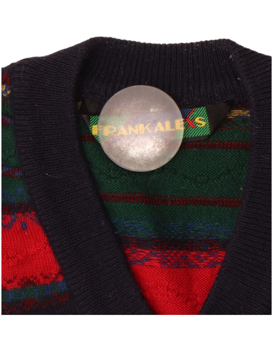 Frank Alexs Herren Weste Tank Top IT 50 Medium Mehrfarbig gestreift Wolle