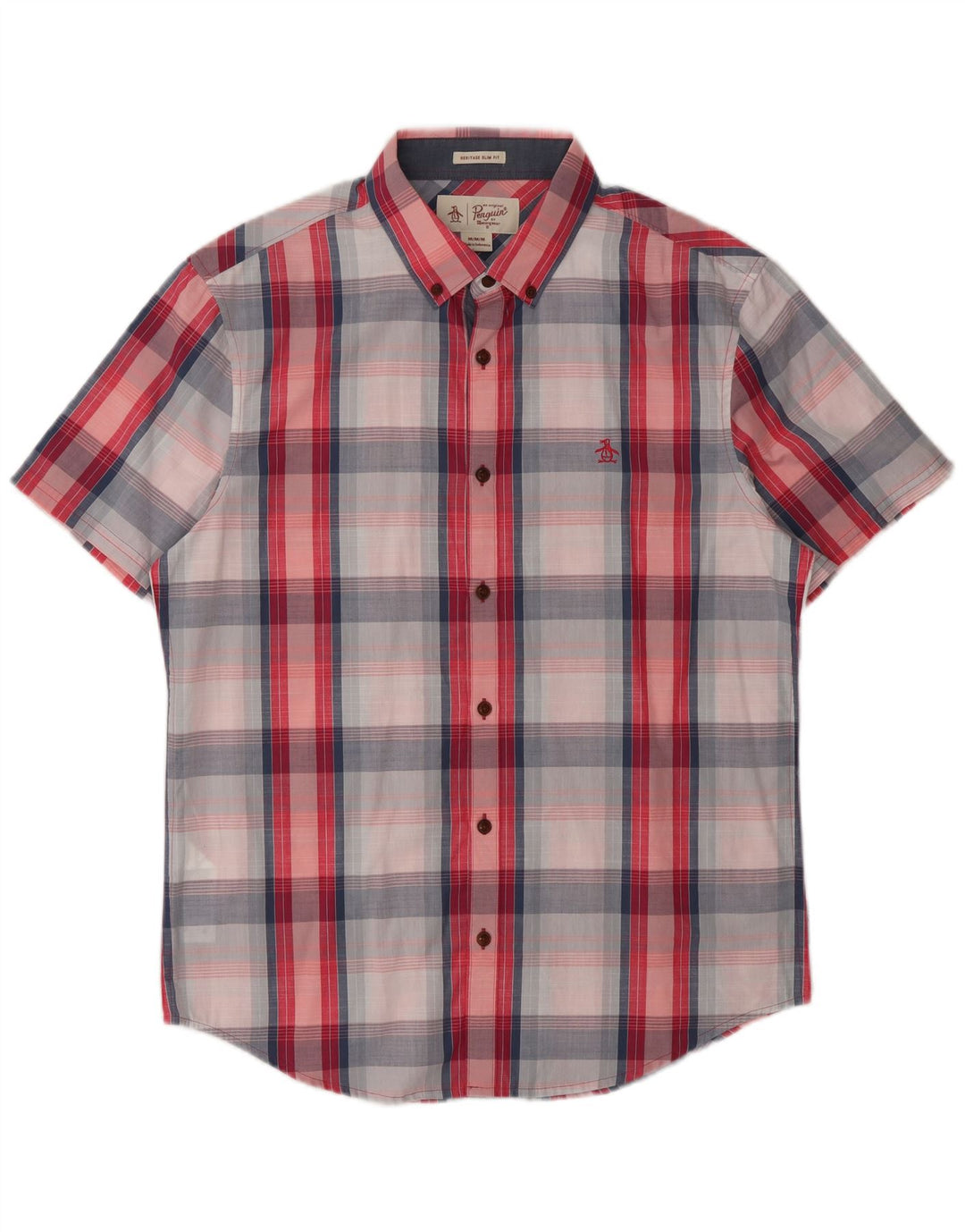 Penguin Herren Heritage Kurzarmhemd, mittelgroß, mehrfarbig, kariert