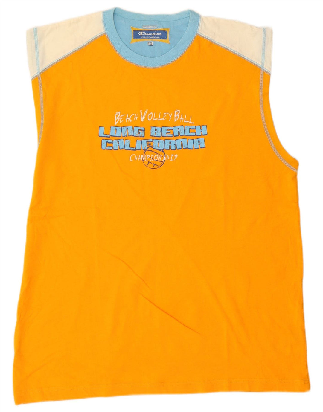 Champion Herren Grafik-Weste Top 2XL Orange Colourblock Baumwolle