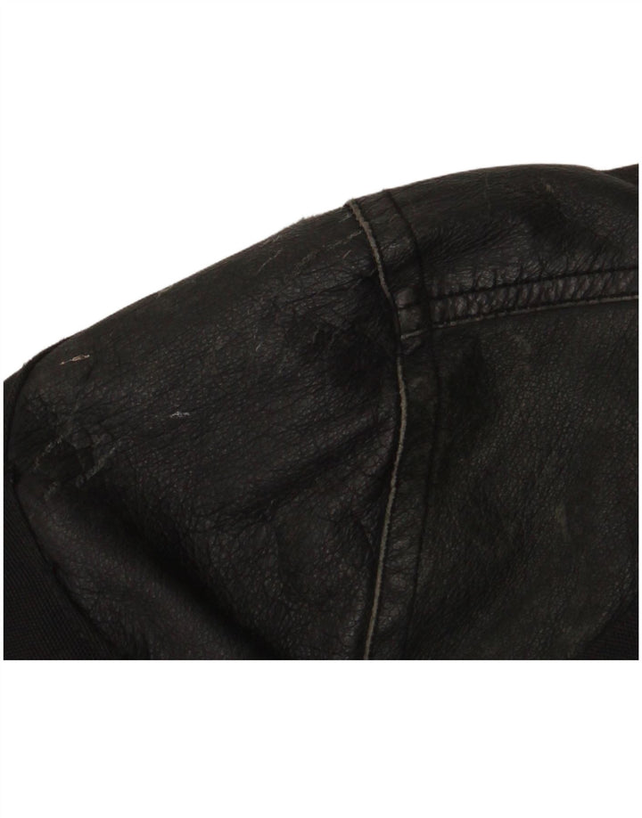 Master Herren-Bikerjacke mit Grafik, UK 40, Größe L, schwarzes Nylon