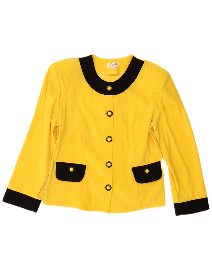 Carlo Comberti Damen 5-Knopf-Blazer-Jacke, UK 14, groß, gelb, Farbblock