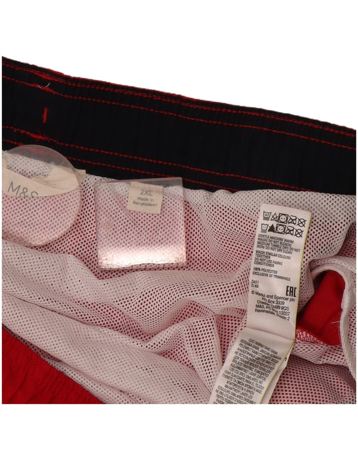 Marks & Spencer Herren Badeshorts 2XL Rot Polyester