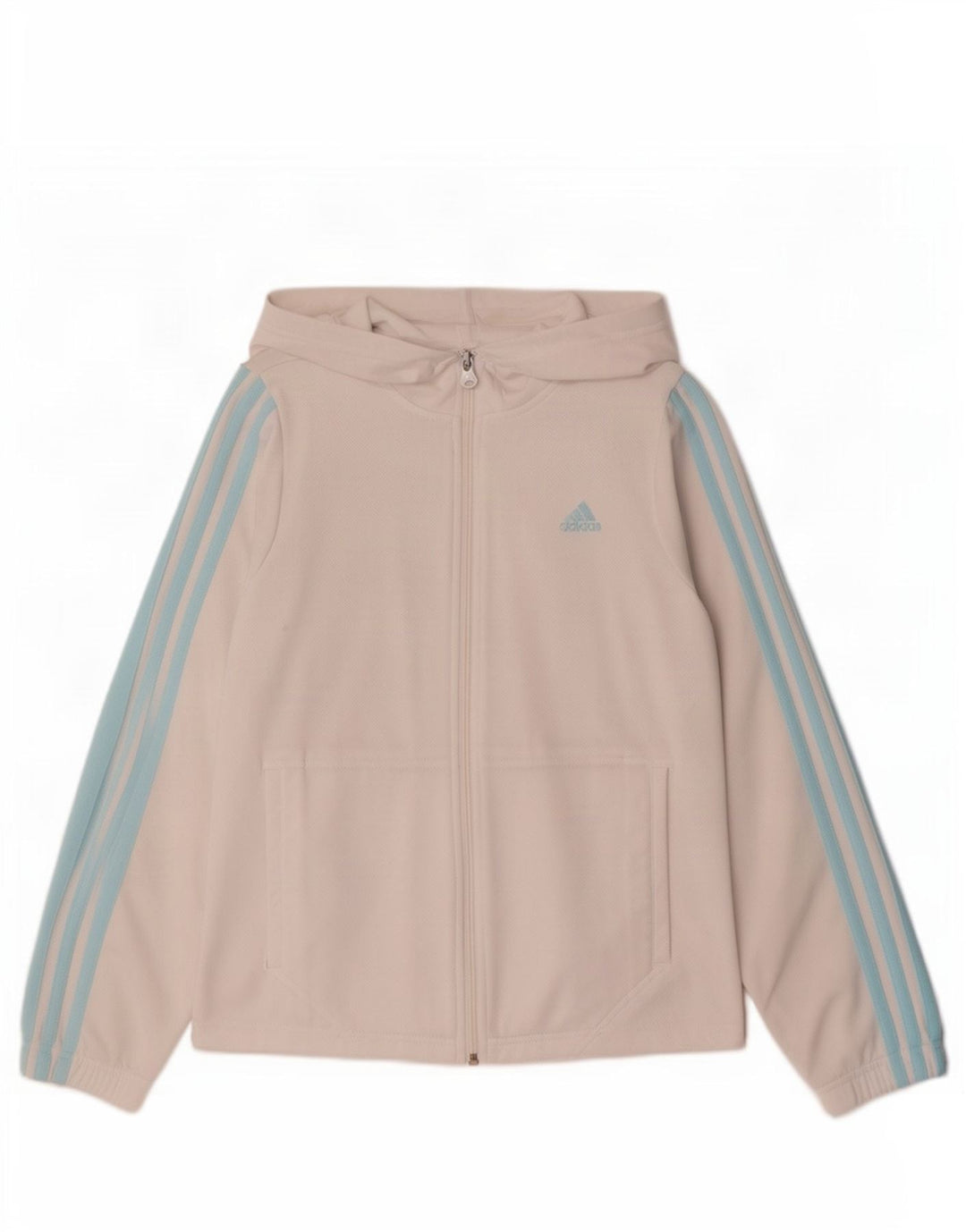 Adidas Damen Zip Hoodie Pullover UK 12 Mittelweißes Polyester