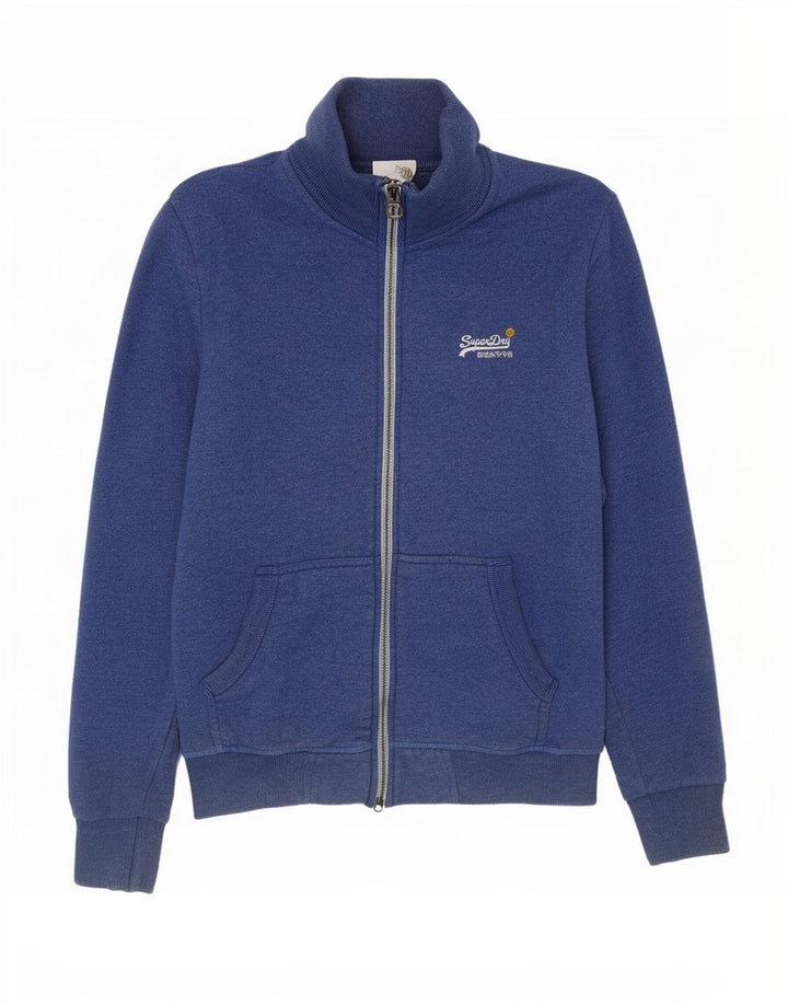 Superdry Herren-Trainingsanzug, Oberteil, Jacke, Größe S, Blau, Baumwolle