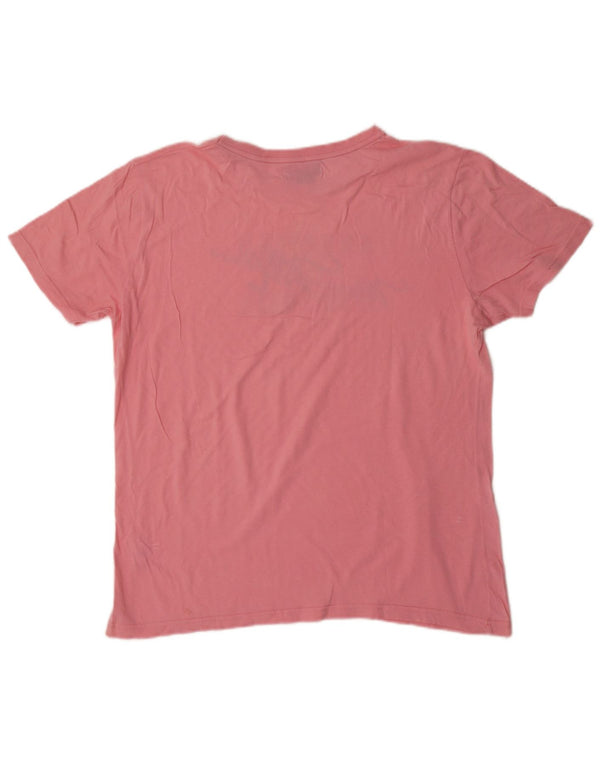 MARLBORO CLASSICS Damen Grafik T-Shirt Top UK 16 Large Rosa Baumwolle