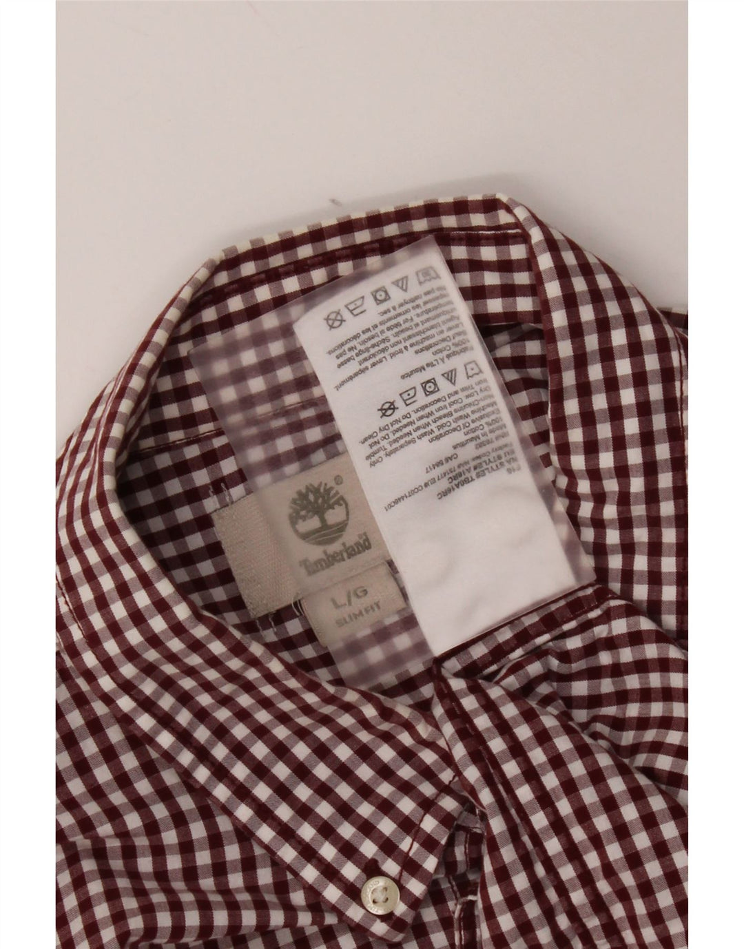 Timberland Herren Slim-Fit-Hemd, groß, kastanienbraun, Gingham-Baumwolle