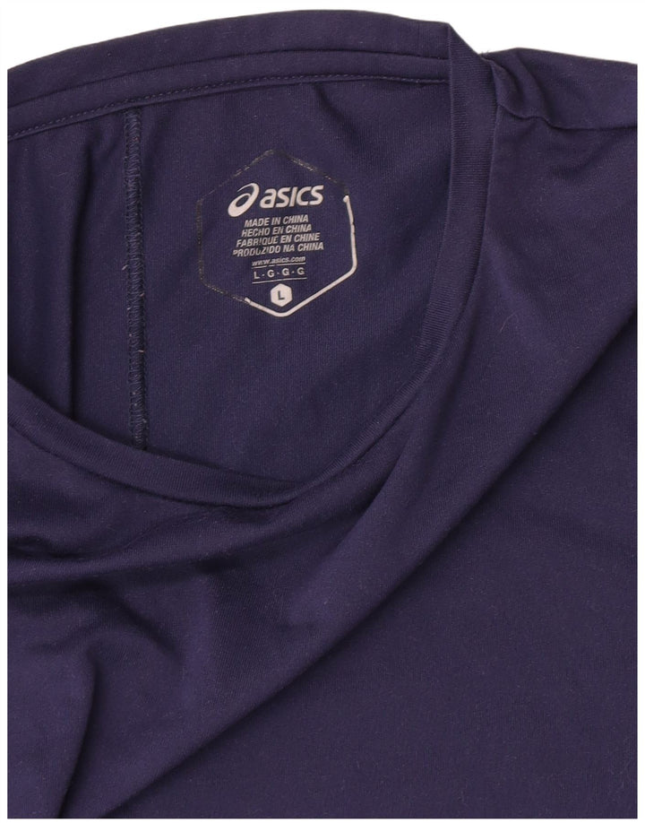 Asics Damen Graphic T-Shirt Top UK 16 Large Marineblau