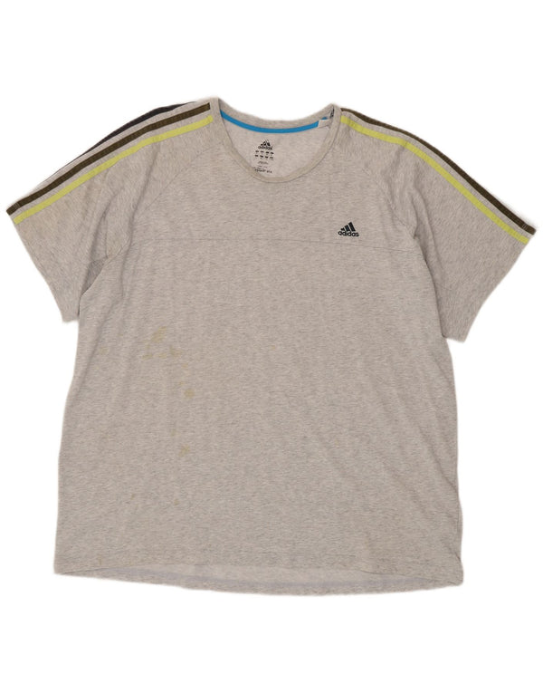 Adidas Herren T-Shirt Top 2XL Grau gefleckte Baumwolle
