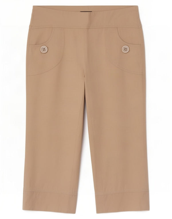 Zara Damen Caprihose EU 38 Small W28 L22 Off White Cotton