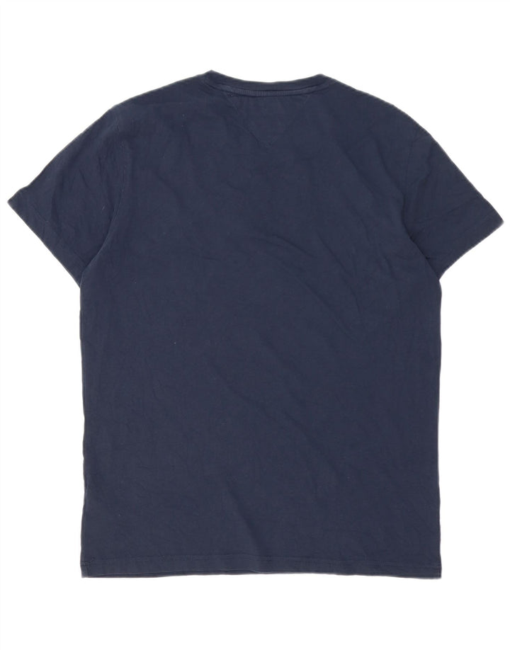 Tommy Hilfiger Herren-T-Shirt-Oberteil aus Baumwolle in mittlerem Marineblau